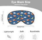 Red Panda Silk Sleep Mask Stars Moon Cloud Night Blue Sleeping Soft Eye Shade Cover for Men Women Boy Girl Airplane Travel with Elastic Strap