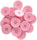 GANSSIA 1 Inch (25mm) Pink Color Buttons Sewing Flatback Button for Sewing Garments or Crafts DIY Pack of 50PCS