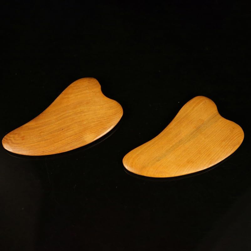 EXCEART Wooden Gua Sha Tool 3.93 Inch Heart-Shaped Face Massage Scraping Board for Facial and Body Care and Cellulite Treatment