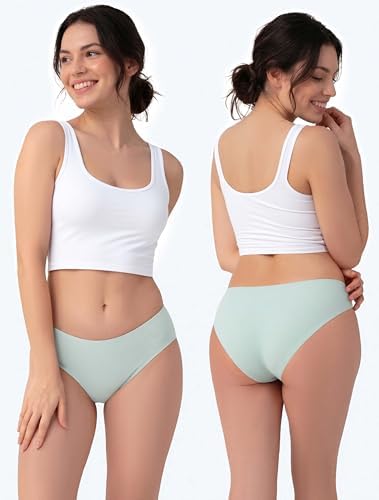 TIICHOO Period Underwear for Women Seamless Period Bikini Regular Absorbency Leakproof Underwear