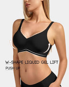 Women's Jelly Push Up Wireless Full Coverage Bra, No Underwire Comfort Support Seamless T-Shirt Everyday Bras