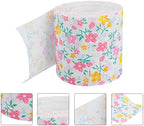 jojofuny Printed Toilet Paper Rolls 2-Pack Floral Pattern Soft Disposable Napkins for Bathroom Home Office Travel 4.13X4.13X3.93In