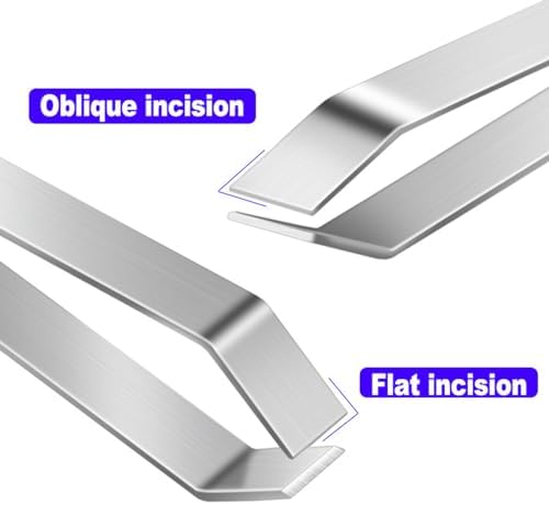 2 Pieces Fish Bone Tweezers,Salmon Bone Tweezers,Stainless Steel Fish Deboner Tool,Flat and Slant,Hair Removal Clip for Kitchen Cooking Food and Design Styling