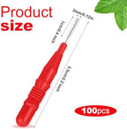 BBTO 100 Pcs Braces Dental Brush Flosser for Cleaner Interdental Brush Toothpick Tooth Flossing Head Oral Dental Toothpick Cleaners Cleaning Tool(Red)
