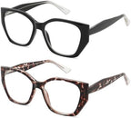 JiSoo Trendy Cat Eye Readers Oversized Stylish Cateye Reading Glasses Large Designer Readers for Women
