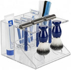 Shaving Brush Stand and Razor Holder, Safety Razor Stand for Men with Smooth Scratch-Resistant Surface - Multi-Function Storage Solution to Prolong Your Brush Life - Fits Most Razors and Brushes