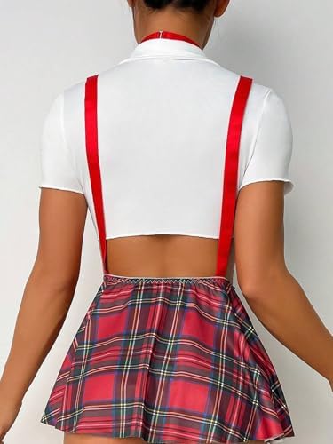 Sexy Schoolgirl Lingerie Set for Women - Cosplay Roleplay Costume Halloween Outfit