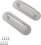 Stainless Steel Door Plate Handle, Heavy Duty Pull/Push, Sliding Barn Pull Shed Commercial Fire Door Handle,2 Pack,7.9" x 2.6" (Oval)
