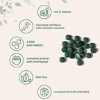 Micro Ingredients Organic Spirulina Chlorella Mini Tablets, 2,500 Tablets (8 Month Supply) | 50/50 Blend Superfood | Cracked Cell Wall for Better Absorption | Rich in Vegan Protein & Chlorophyll