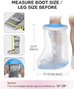 DNEOUXI Waterproof Extra Wide Leg Cast Cover for Shower, Extra Large Watertight Foot Protector Cover with Non-Slip Bottom for Plus Size Adults Surgery Casts Boots, Fits Leg Size 12"-29"