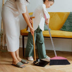 LIFKOME 2pcs Heavy Duty Stainless Steel Long Handle Broom for Home Cleaning for Including Tile and Portable and Design
