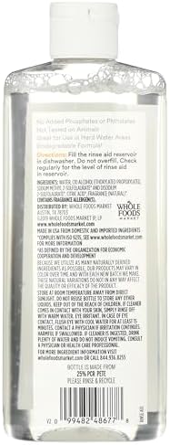 365 by Whole Foods Market, Rinse Aid for Automatic Dishwashers, Wild Orange Scent, 8 Fl Oz