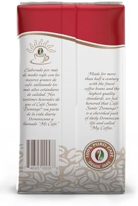 Café Santo Domingo, 8 oz Bag, Ground Coffee, Medium Roast - Product from the Dominican Republic (Pack of 2)