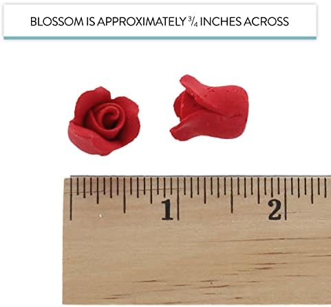 Global Sugar Art Rosebud Deep Red Unwired Sugar Cake Flowers,Tiny, 36 Count by Chef Alan Tetreault