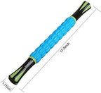 YANSYI 9-Roller Deep Tissue Massage Stick - Professional Muscle Recovery for Leg & Back Pain Relief, Portable Physical Therapy Tool for Athletes, (Blue 2)