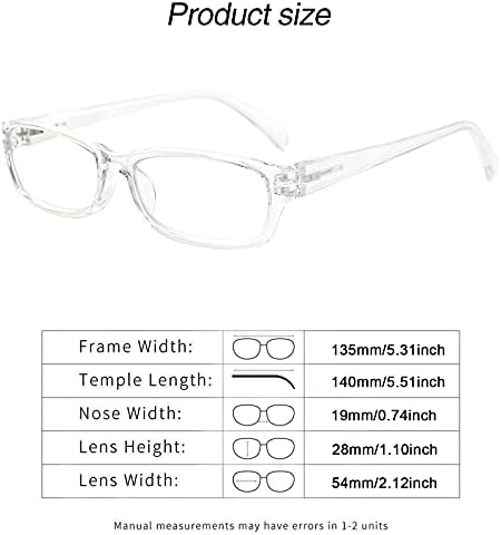 VIDEBLA 5 Pack Computer Reading Glasses Men and Women Anti Eyestrain Blue Light Blocking Glasses for Reading (5 Clear, 2.50)