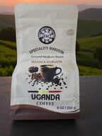 East African Coffees Specialty Robusta Coffee, Ground Medium Roast Coffee - 100% Robusta Coffee, Full Bodied and Rich Flavor, 8 oz Bag