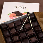 Biteyz Choco Turkish Delight, Vegan Candy Gift Box - Chocolate-Covered Assorted Treats with Orange, Pistachio, and Hazelnut, 25 Pieces of Gourmet Handmade Vegan Snacks