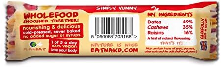 Nakd Bars, Bakewell Tart Raw Fruit and Nuts, Gluten Free, Vegan, 18 Count
