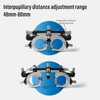 Adjustable Optical Trial Lens Frame, PD 48-80mm, Lightweight Alloy Optometry Frame with Adjustable Temples, Nose Bridge, and 4-Slot Insert Lense