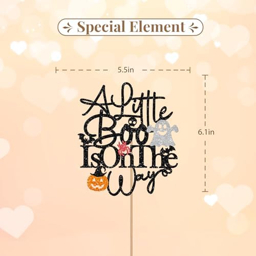 A Little Boo Is On The Way Cake Topper, Ghost Baby Shower Cake Decor, Black Glitter Baby Boo A little Boo is Due Cake Topper for Boy Girl, Ghost First Birthday Party Decoration