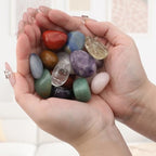 2lb Mixed Large Tumbled Crystal Stones Bulk,1″-1.3″ Healing Crystal, Approx 65 Pcs - Natural Assorted Polished Crystals and Healing Stones for Rock Collection, Cabbing, Home Decor, Wicca & Reiki
