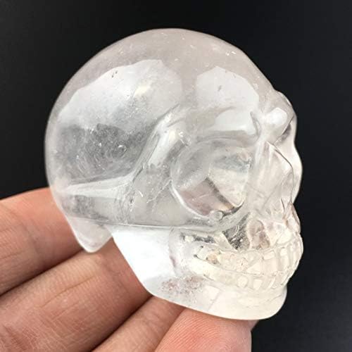 2'' Hand Carved Mixed Gemstone Crystal Skull Figurine Carving Home Decor (Clear Quartz)