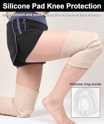 SUJAYU 2 Pack Knee Sleeves for Men Women, Anti-slip Compression Brace with Silicone Patella Gel Pad, Knee Braces for Knee Pain Knee Brace for Arthritis Pain and Support (Black, X-Large)