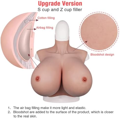 Large Size Silicone Breastplate D-Z Cup Huge Fake Breasts Touch Like Real Breast Plate for Darg Queen Crossdressers