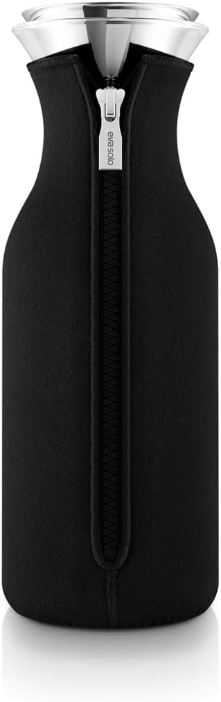 EVA SOLO | Fridge Carafe 34oz Woven | For Hot & Cold Drinks | Dishwasher-safe Borosilicate Glass | Stainless steel & Silicone Pouring Lip | Danish Design, Functionality & Quality | Black
