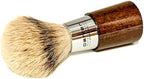 Parker Safety Razor Handmade Shaving Brush with 3-Band Silvertip Badger Bristles & Stand | Premium Walnut Wood & Chrome Handle | Luxury Wet Shave Tool for Men