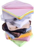 Muka 100 Pcs Microsuede Microfiber Eyeglasses Cleaning Cloth for Lens 2"x3", 6"x6", 6"x7", 12"x12"-Coffee-6X6