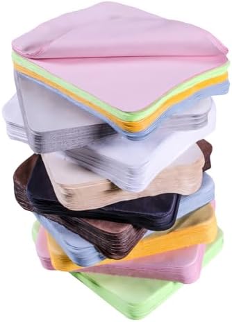 Muka 100 Pcs Microsuede Microfiber Eyeglasses Cleaning Cloth for Lens 2"x3", 6"x6", 6"x7", 12"x12"-Coffee-6X6