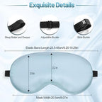 Sleep Mask, Silk Eye Mask for Sleeping with Adjustable Strap, Blindfold Eyeshade for Men & Women, Comfortable & Soft Eye Cover Eyeshade for Night Sleep (Light Blue)