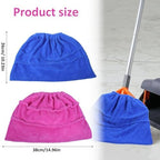 2PCS Mop Socks Broom Cloth Cover with Elastic Bands, Washable Broom Pads Baseboard Cleaner Tool, Multi-Purpose Reusable Mopping Cloth Replacement, Suitable for Pet Hair, Dust, Stains, Windows