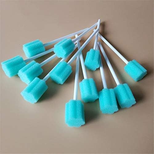 Disposable Unflavored Oral Mouth Cleaning Care Sponge Swabs， 50 Count (Blue)