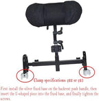Wheelchair Headrest, Adjustable Wheelchair Headrest, Adjustable in Angle and Height, Assists in Vertebra Correction and Slows Down Vertebrae Injuries for Wheelchair Users