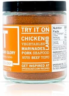 Spiceology - Tandoori Glory - Indian Masala Blend - Curry Spices and Seasonings - Use On: Chicken, Vegetables, Lamb, Marinades, Pork, Seafood, Nuts, Beef, Tofu - 4.4 oz