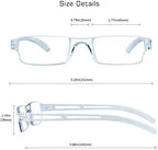 VisionGlobal 5 Pairs Reading Glasses, Blue Light Blocking Glasses, Computer Reading Glasses for Women and Men, Fashion Square Eyewear Frame (Clear,+2.75 Magnification)