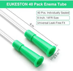 40 Pack 14FR Disposable Enema Tubes, PVC Replacement Tubing with Smooth Rounded Tip for Comfortable Colon Cleanse, Compatible with Most Enema Kits and Bags