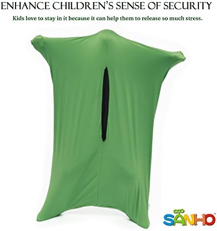 SANHO Dynamic Movement Sensory Body sock, Large,9-12 years old,56''HX28''W,Good for Height:52"-61",Updated Version,Olive Green