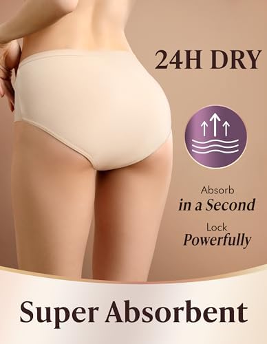 AIRCUTE Washable Adult Urine Incontinence Underwear for Women Leak Proof Absorbent Bladder Protective Panties (Small, 5 Pack)