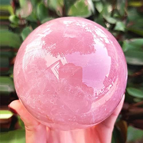 3.54inch Natural Pink Rose Quartz Magic Crystal Healing Ball Ornament Sphere + Base (9cm (3.54inch))