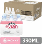Evian Natural Spring Water, 330 ML (11.15 fl oz) bottles, 24 pack