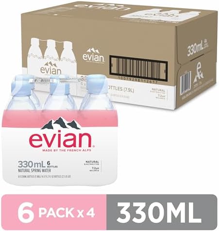 Evian Natural Spring Water, 330 ML (11.15 fl oz) bottles, 24 pack