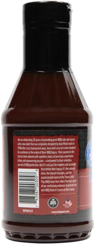 Three Little Pigs - Puff 'n' Huff Touch of Cherry BBQ Sauce - New Natural Formula - 21.3 oz.