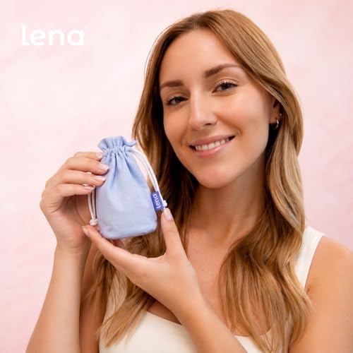 Lena Menstrual Cup Storage Bag – 100% Cotton Drawstring Pouch for Menstrual Cups, Period Cup Carrying Case, Breathable Cup Holder Bag for Travel and Storage, Light Blue
