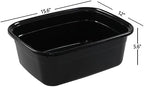 4-Pack 14 Quart Wash Basin, Multi Purpose Wash Tub, Rectangular Plastic Dish Pan, Black