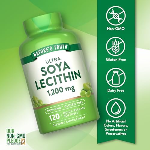 Nature's Truth Ultra Soy Lecithin 1200 mg | 120 Softgels | Non-GMO, Gluten Free Supplement