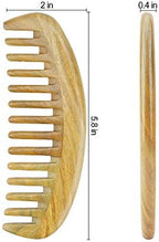 Onedor Handmade 100% Natural Green Sandalwood Hair Combs - Anti-Static Sandalwood Scent Natural Hair Detangler Wooden Comb (Oval Wide Tooth)